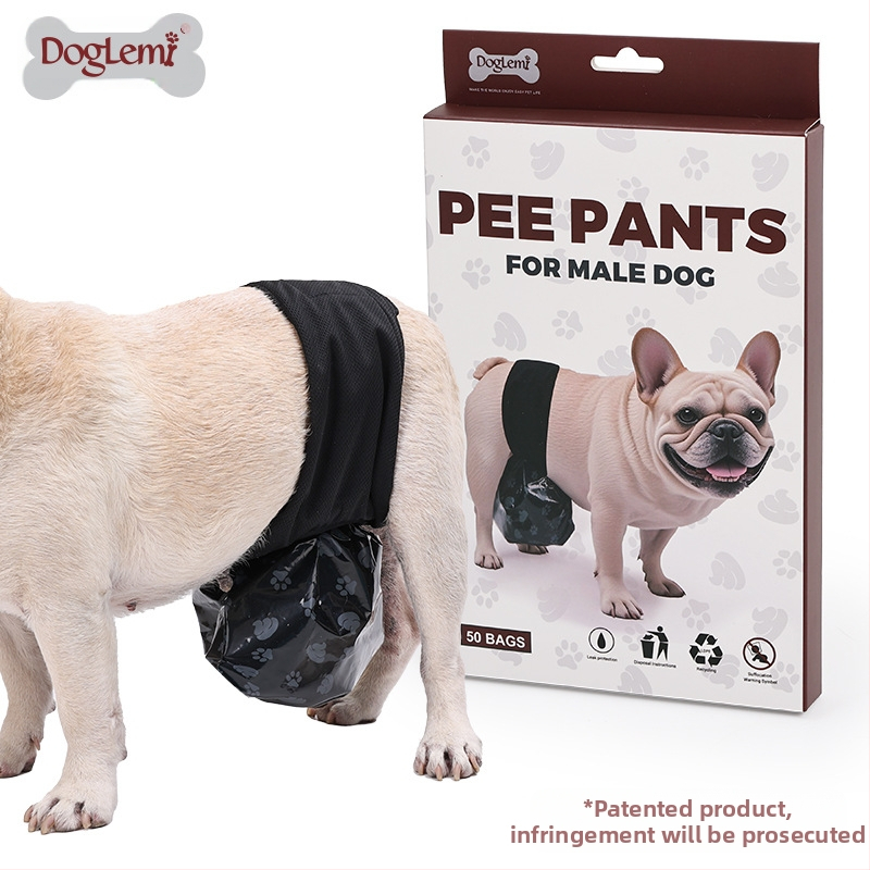 Hingav ja veekindel isaskoera uriinikogumiskott, automaatne uriinikogumisaluspesu isastele koertele, reguleeritava elastse ribaga lemmikloomade aluspesu