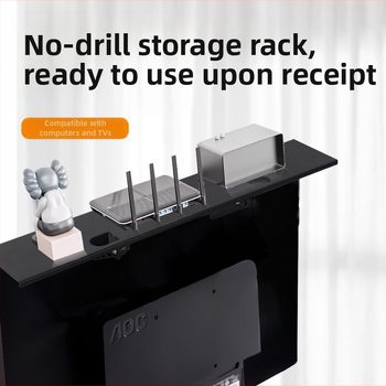 Löögivaba teleri digiboksi hoiuriiul paksendatud külmvaltsitud terasest arvutimonitori ülemise ruuteri kronstein