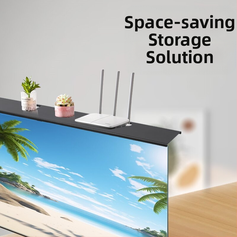 Úložný stojan na TV set-top box bez dierovania, zosilnený za studena valcovaný oceľový držiak na počítačový monitor, horný držiak smerovača