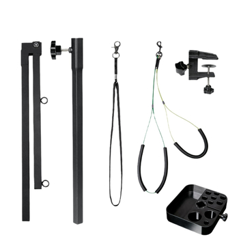 Kokkupandav lemmikloomade trimmimisklamber, fikseeritud poomiga koerale, mugav roostevabast terasest klamber, reguleeritav klamber