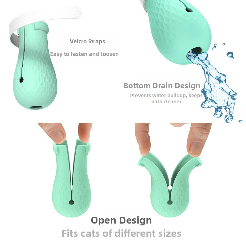 Силиконови ръкавици за котешки крака против надраскване, предпазващи от надраскване, за котешки нокти, миене на котки, лекарства за котки, калъфи за домашни любимци, комплект от 4 броя