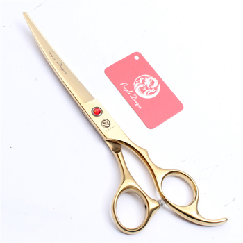 Zilong 7-инчови галванизирани ръчно оформени горни извити ножици, изкривени ножици, подстригване на кучешка козина, ножици за красота на домашни любимци, ножици за плюшени играчки