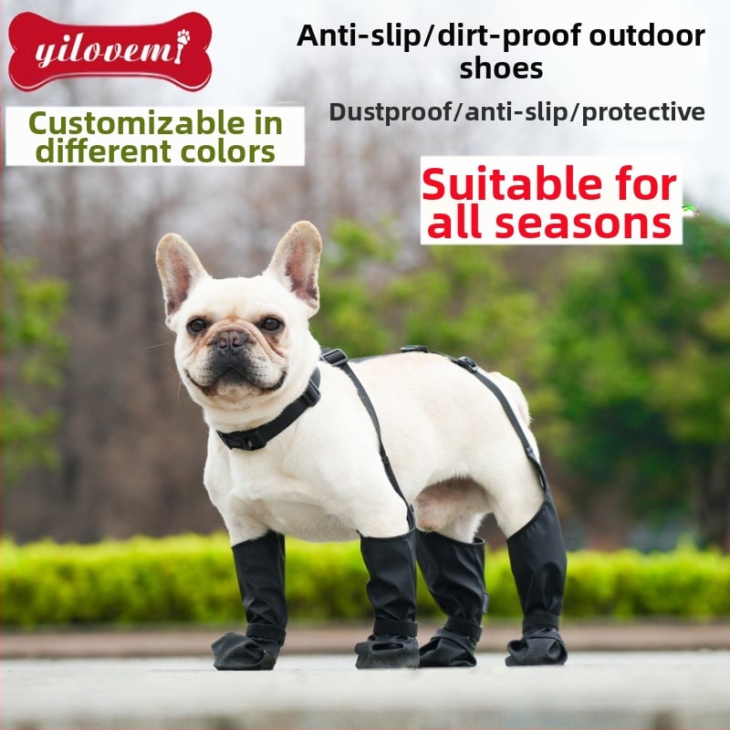 Naminių gyvūnėlių reikmenys šunų žygiams skirti batai „Four Seasons“ patogūs, kvėpuojantys šunų batai, lauko, neperšlampami, šunų batai nuo lietaus, naminių gyvūnėlių batai.