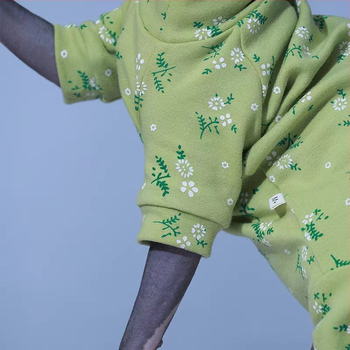 Дрехи за котки Нови пролетни и летни дрехи в пасторален стил с флорални мотиви за четири крака, предотвратяващи настинка и линеене за безкосмести котки от породата Девън Рекс и домашни котки