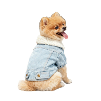 Είδη κατοικίδιων ζώων χονδρικής ρούχα για γάτες και σκύλους ρούχα φθινόπωρο και χειμώνα μαλλί αρνιού fleece τζιν παλτό μονοκόμματο παράδοση