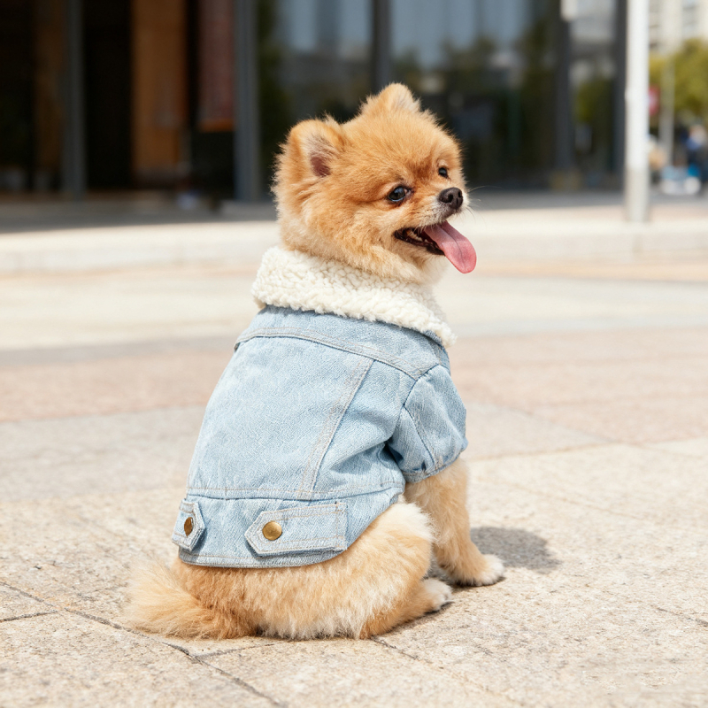 Állateledel nagykereskedelem macska- és kutyaruhák őszi-téli báránygyapjú polár polár farmerkabát egyrészes házhozszállítás