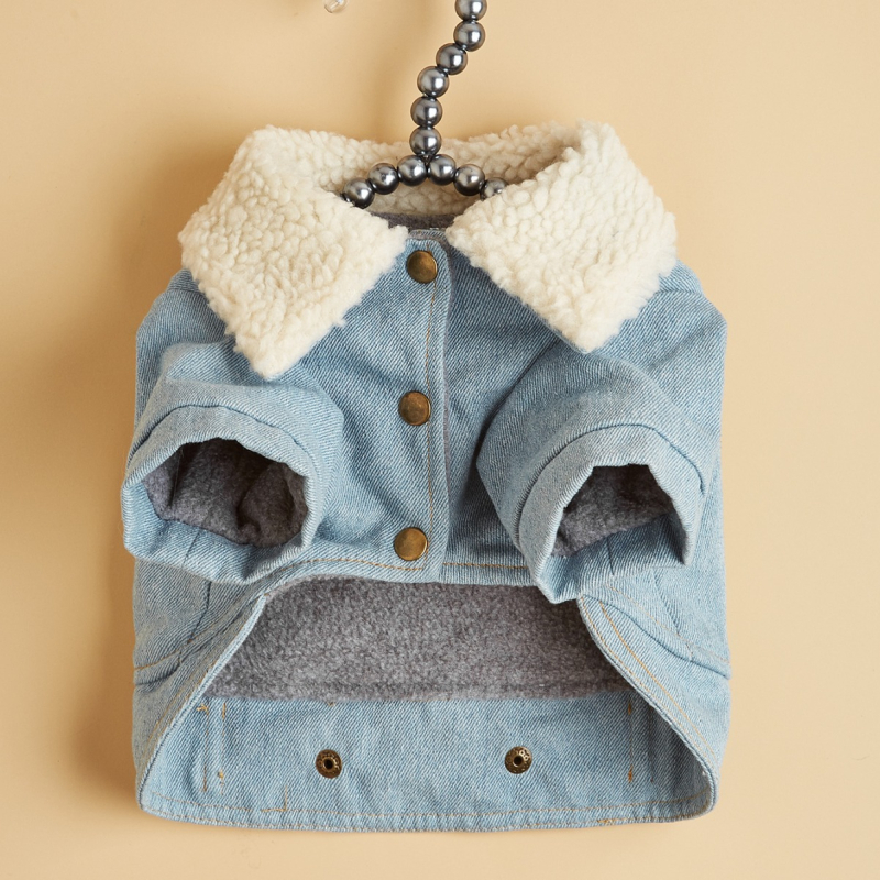 Állateledel nagykereskedelem macska- és kutyaruhák őszi-téli báránygyapjú polár polár farmerkabát egyrészes házhozszállítás