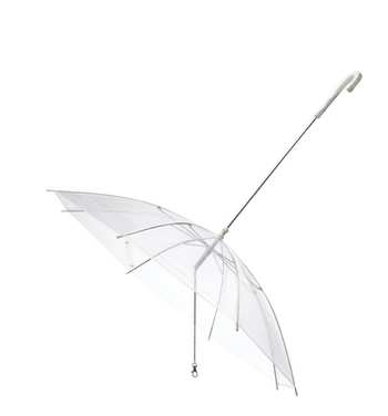 Προμήθειες για κατοικίδια Λευκή διαφανής ομπρέλα για κατοικίδια για την αποφυγή υγρασίας και βροχής όταν βγαίνετε έξω τις βροχερές μέρες Λουρί σκύλου χονδρικής