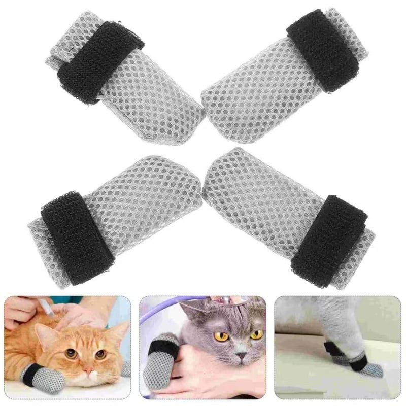 Amazon Pet Supplies Husă pentru picioare pentru pisici și câini, anti-zgârieturi, moale și caldă, husă pentru încălțăminte pentru pisici, husă de protecție pentru injecții cu medicamente și hrănire pentru baie