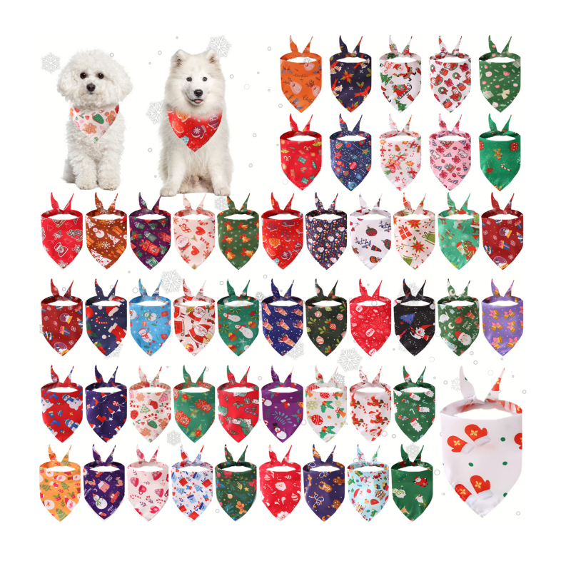 Lemmiklooma kolmnurkne sall jõulumustriga koera süljesall sall·kaelusall karupoega kikilips jõuludeks piiratud väljaanne