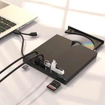 Unitate DVD externă USB ultra-subțire, nouă, cu atingere privată, cu cititor de carduri TPEC, direct din fabrică, universală pentru desktop