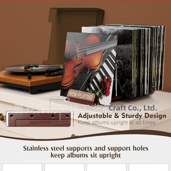 Fa háztartási asztali függőleges vinyl lemeztároló állvány Egyszerű irodai irattartó állvány CD-tároló állvány