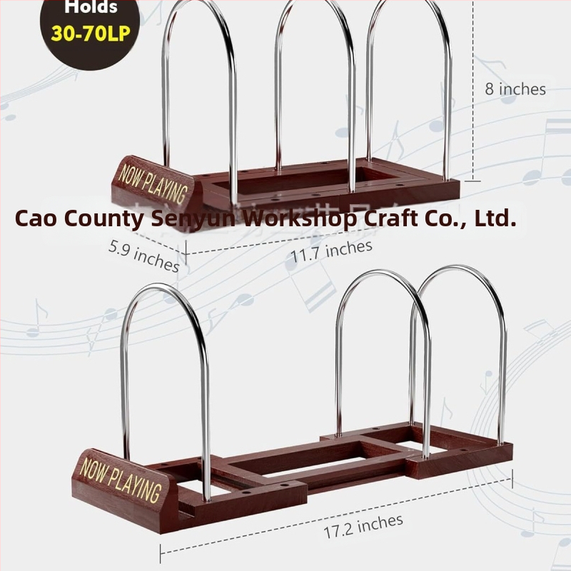 Fa háztartási asztali függőleges vinyl lemeztároló állvány Egyszerű irodai irattartó állvány CD-tároló állvány