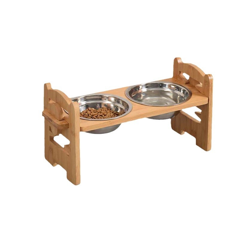 Kassitoidukauss Kassikauss Kassitoidukauss Löögikindel kaelakaitse Topeltkauss Kõrge jalaga kassi kaelakaitse Väikesele koerale Koera täispuidust toidukauss