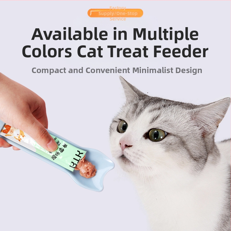 Piiriülene uus toode kassiribade söötja kassiribade lusikaga pigistaja määrdunud kätega lemmikloomade lihapüree suupiste kassitoidu söötmislusikas