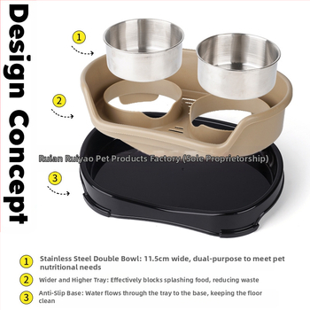Μπολ για κατοικίδια από ανοξείδωτο ατσάλι, μπολ για σκύλους με αντικραδασμική ανύψωση, αφαιρούμενο μπολ για κατοικίδια, διπλό μπολ, μπολ για γάτες από ανοξείδωτο ατσάλι, χονδρικής