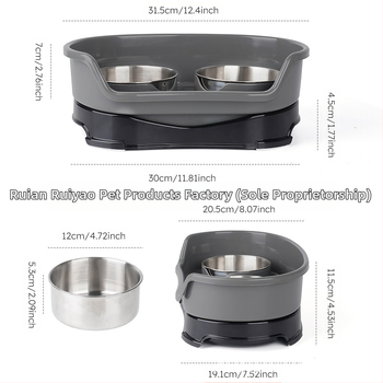 Μπολ για κατοικίδια από ανοξείδωτο ατσάλι, μπολ για σκύλους με αντικραδασμική ανύψωση, αφαιρούμενο μπολ για κατοικίδια, διπλό μπολ, μπολ για γάτες από ανοξείδωτο ατσάλι, χονδρικής