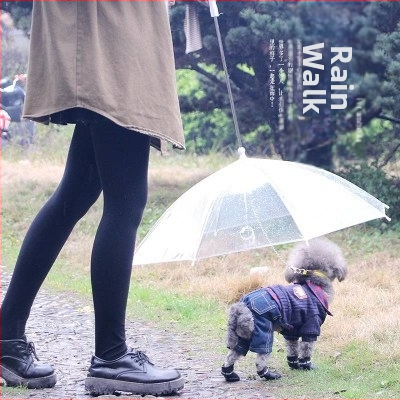 C Cross-Border Pet Outdoor Umbrella Kreatívny vodítko pre šteniatka Pršiplášť s retiazkou Teddy Bichon Malý pes Pršiplášť