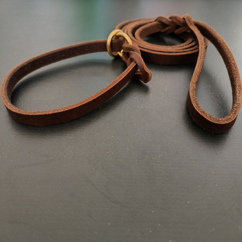 Πρώτης στρώσης δερμάτινο κολάρο έλξης με ένα μόνο τράβηγμα, μονοκόμματο σχοινί, μικρή μεσαία και μεγάλη αλυσίδα για σκύλους, σχοινί αλυσίδας για σκύλους από δέρμα αγελάδας Lingti
