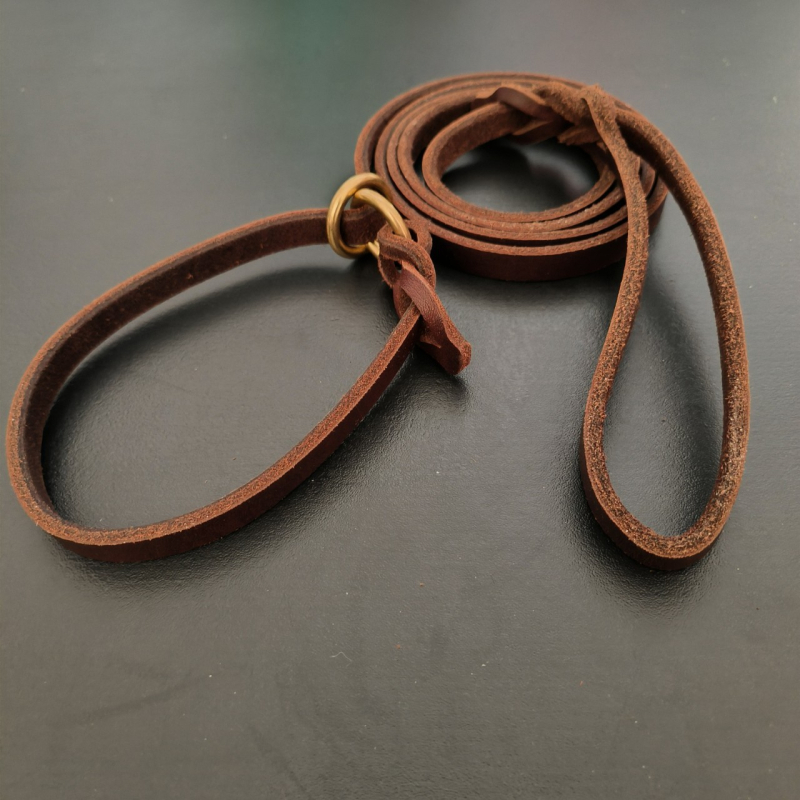 Esimese kihi veisenahast ühe tõmbega kaelarihm, veojõuga kaelarihm, ühes tükis köis, väikese, keskmise ja suure koera p-kett, Lingti koera veisenahast koerakett