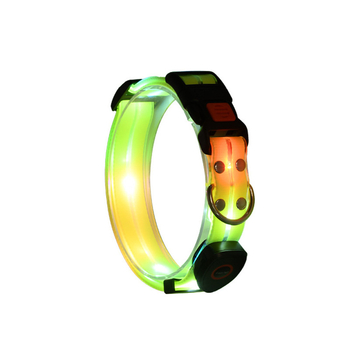 Φωτεινό LED κολάρο βόλτας σκύλου, επαναφορτιζόμενο USB κολάρο φλας, τράβηγμα σχοινιού, κατοικίδιο σκύλο, αντι-χαμένο κολάρο LED