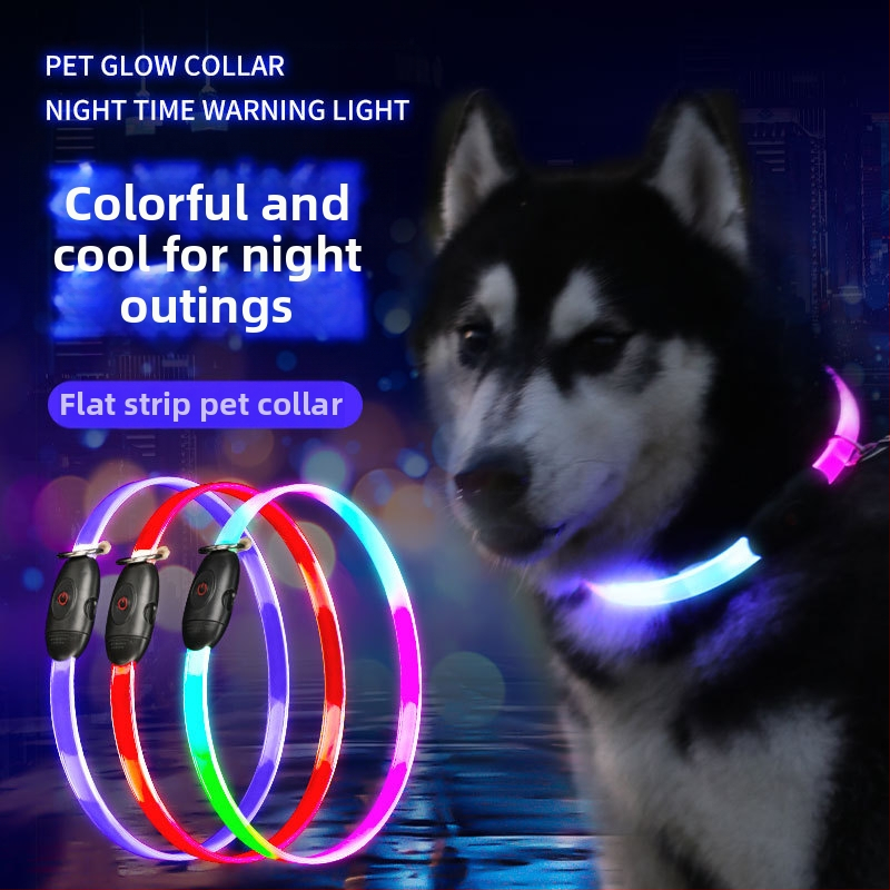 Gyártói előre gyártott, lapos, teljes testre kiterjedő, LED-es világító nyakörv, éjszakai elvesztésgátló figyelmeztető kutyanyakörv, amely villámgyors pórázzá vágható