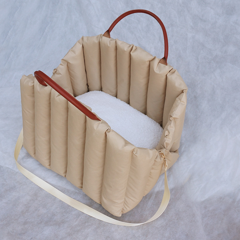 Lemmiklooma väljasõidukäekott, soe väljasõidukott, autosse kinnitatav sügis- ja talveügav avatud peaga kassipesa, koerapesa, kott