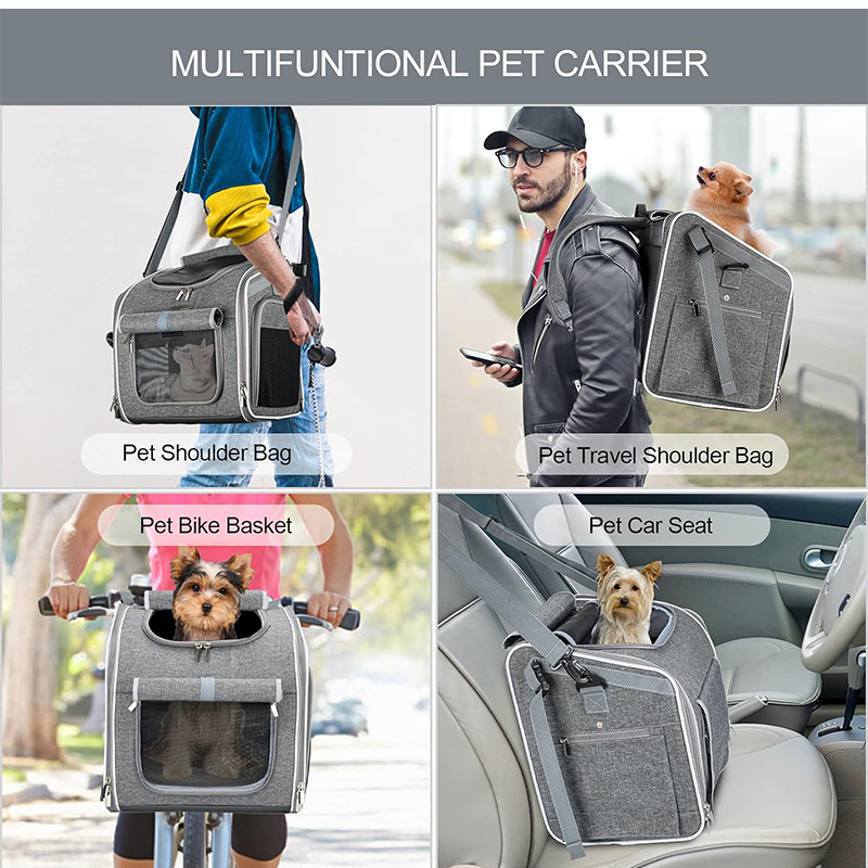 Jalgrattaga lemmikloomakott nelja avatud ukse ja võrgust akendega kassi seljakott multifunktsionaalne kaasaskantav lemmiklooma väljasõidukott