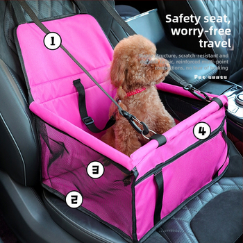 Határokon átnyúló címkézésű hordozható kisállattáska kiránduláshoz, összecsukható, lélegző és nem fülledt autós kutyakirándulási táska