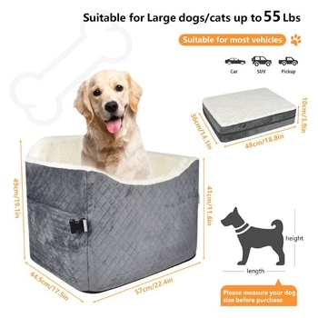 Έτοιμο κρεβάτι αυτοκινήτου για κατοικίδια, μαξιλάρι καθίσματος αυτοκινήτου για γάτες και σκύλους από βαμβάκι και βελούδο, κατάλληλο για όλες τις εποχές
