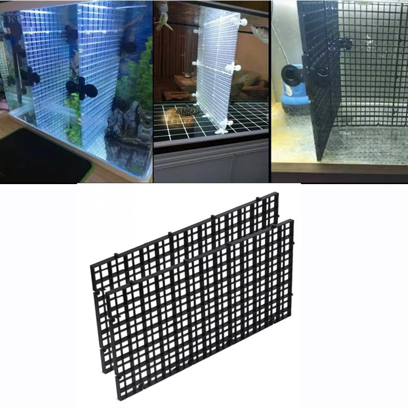 Grilă de filtru de fund pentru acvariu, ecran de filtru de fund, despărțitor alb/negru, clemă, raft, îmbinare, placă de izolare, ventuză