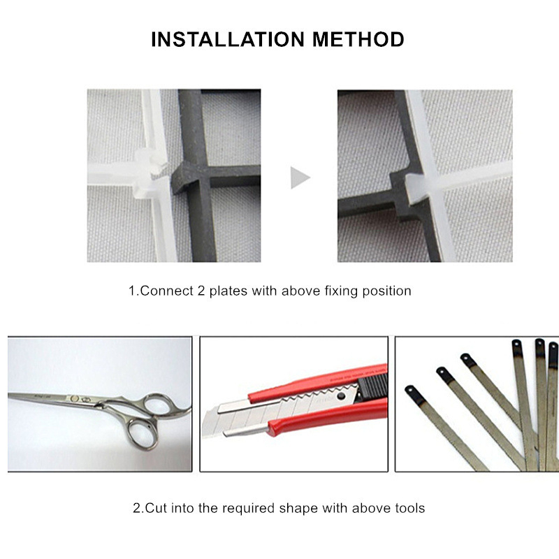 Akvariumo dugno filtro grotelės dugno filtro tinklelis pertvara juoda/balta spaustukas lentyna sujungimas izoliacinė plokštė siurbtukas