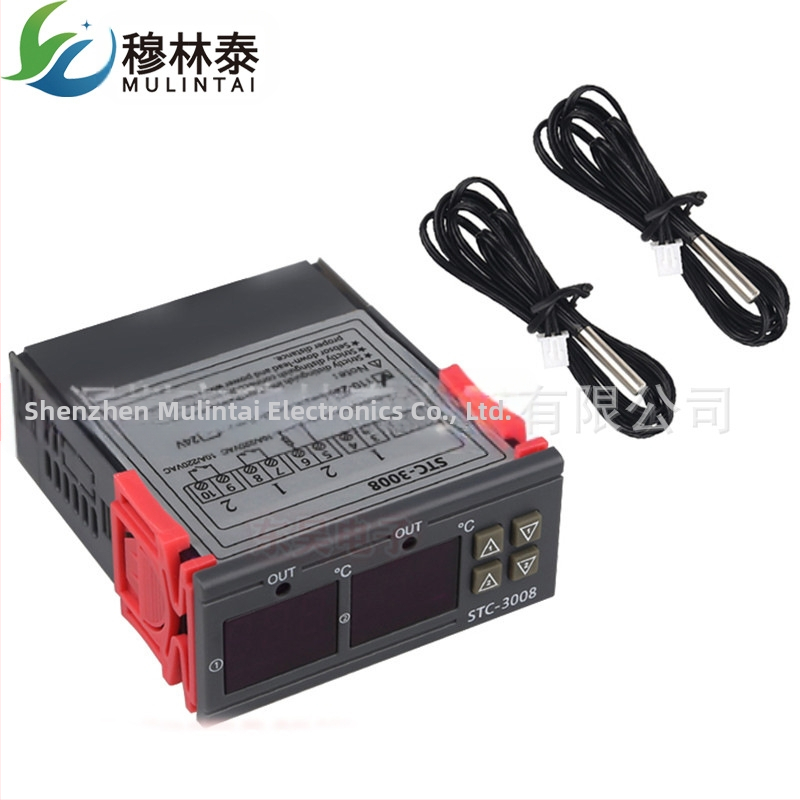 STC-3008 компютърен цифров дисплей интелигентен двоен контрол електронен термостат двоен дисплей двоен температурен регулируем температурен контролер