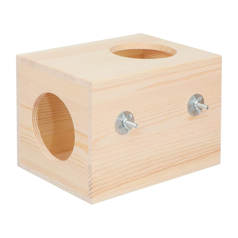 Puidust hamstri vältimispesa, väikese lemmiklooma nahk, täispuidust, kahe auguga, väikese lemmiklooma puidust maja, kuldne karu Totoro vältimismaja