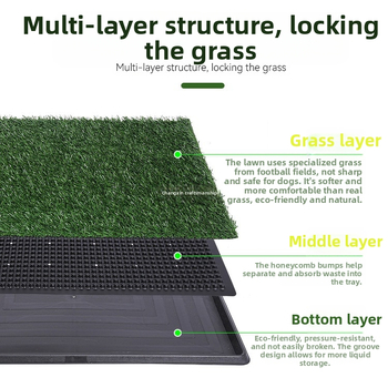 Διασυνοριακή κοκκώδης τουαλέτα σκύλου για μεγάλο, μεσαίο και μικρό γκαζόν, τουαλέτα σκύλου τριών στρώσεων, ψεύτικη τουαλέτα γκαζόν εκπαίδευσης σταθερού σημείου