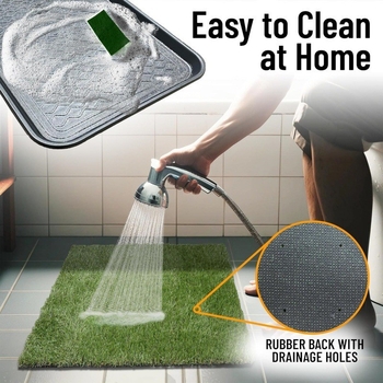 Τουαλέτα σκύλου για διασυνοριακή χρήση, μεγάλη διώροφη θήκη με χαλάκι γκαζόν και ουροσυλλέκτη, πλενόμενη τουαλέτα σκύλου με προσομοίωση χόρτου