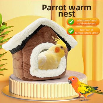 Προμήθειες για φωλιά κατοικίδιων ζώων Βαμβακερή φωλιά Αντιανεμική φωλιά Αποσπώμενη και πλενόμενη φωλιά πουλιών Χειμερινό ζεστό σπίτι παπαγάλων Ανθεκτικό στο κρύο Πλήρως διχτυωτό τρίχωμα