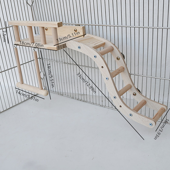 Σετ 3 τεμαχίων με είδη για παπαγάλους, φράχτη, πλατφόρμα, σκάλα, συνδυασμό κούνιας, παιχνίδια αναρρίχησης σε κλουβί πουλιών, διασυνοριακοί κατασκευαστές σε απόθεμα