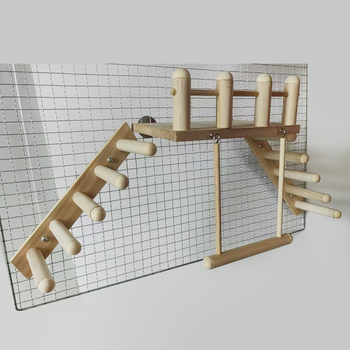 4-osaline komplekt: papagoi pedaalid, redelid, alus, trepid, kiik, linnu elupaik, hamsteri ronimisraam, lemmiklooma hüppelaud