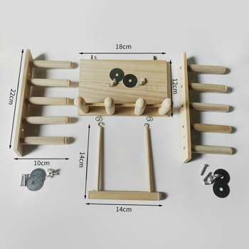 Σετ 4 τεμαχίων από σκάλα με πεντάλ για παπαγάλους, σκάλες με κοντάρι, πλατφόρμα για πτηνά, πλαίσιο αναρρίχησης για χάμστερ, εφαλτήριο για κατοικίδια