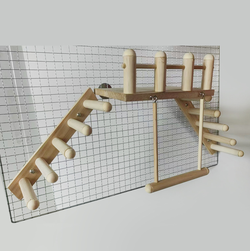 4-osaline komplekt: papagoi pedaalid, redelid, alus, trepid, kiik, linnu elupaik, hamsteri ronimisraam, lemmiklooma hüppelaud