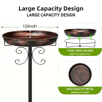 Határokon átnyúló Amazon fém talajmadáretető madárkád vas kézműves kültéri udvari nagykereskedelmi gyártó