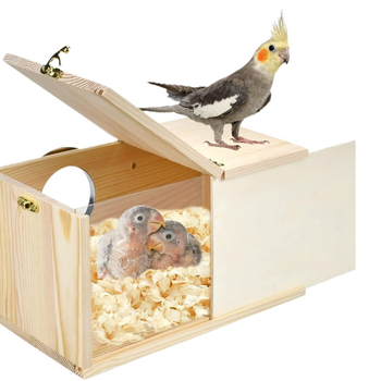 „CrossBorder“ naminių papūgų veisimo dėžė, lauko medžio masyvo pakabinamas lizdas, inkubatorius, medinis paukščių narvelis, priedai, „Amazon“