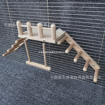 Σετ 4 τεμαχίων από σκάλα με πεντάλ για παπαγάλους, σκάλες με κοντάρι, πλατφόρμα για πτηνά, πλαίσιο αναρρίχησης για χάμστερ, εφαλτήριο για κατοικίδια