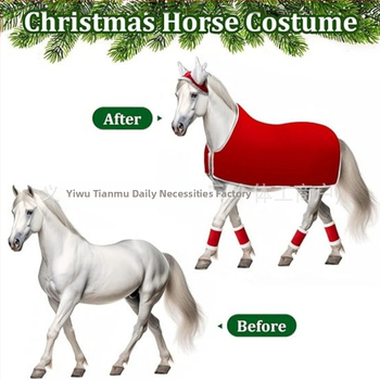 5 pct/6 pct Коледен костюм за кон, опаковка за конски крак, подложка за седло Snata за празнични парти консумативи