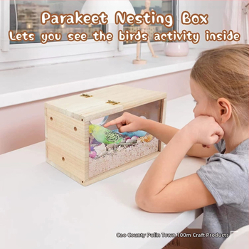 Нова декорация за външна градина, къщичка за птици, прозрачна, визуална, черна, вятърна, дървена кутия за разплод, голяма, средна и малка птича гнездо