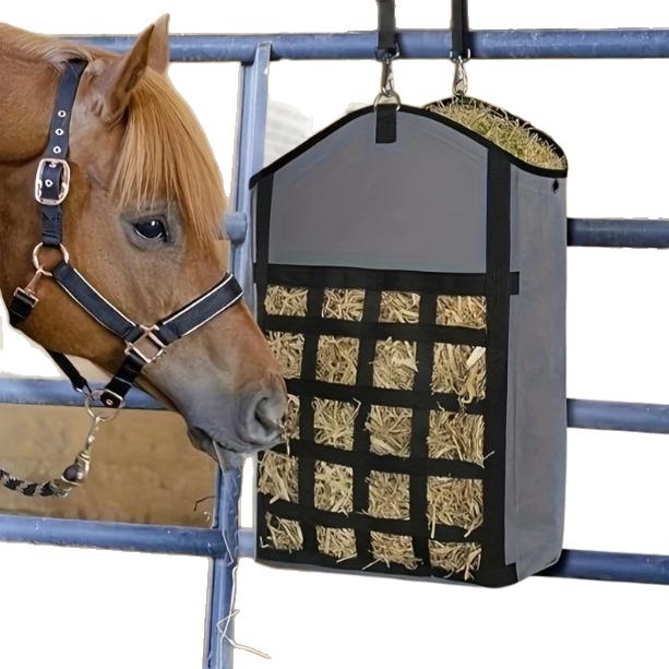 Naujas didelės talpos tarpvalstybinis arklių reikmenų šėrimo krepšys šieno krepšys nešiojamas arklių žolės krepšys sausos žolės laikymo krepšys