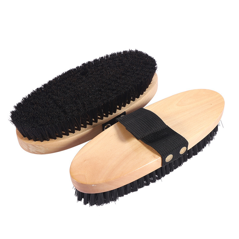 Фабрична директна доставка на дървени конни принадлежности, четка за почистване на коне и домашни любимци, плетена с дръжка, четка за обувки, четка за прах, четка за коне