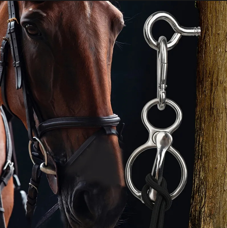Търговия на едро на конска екипировка и конни принадлежности, комплект от три части от неръждаема стомана за конски въжета, катарама за коне за външна конюшня, обикновена катарама за коне