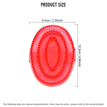 Hobuse puhastushari, lemmikloomade suplemise kummist hari, PVC materjalist hobuse fluorestseeruv massaažihari suur suurus